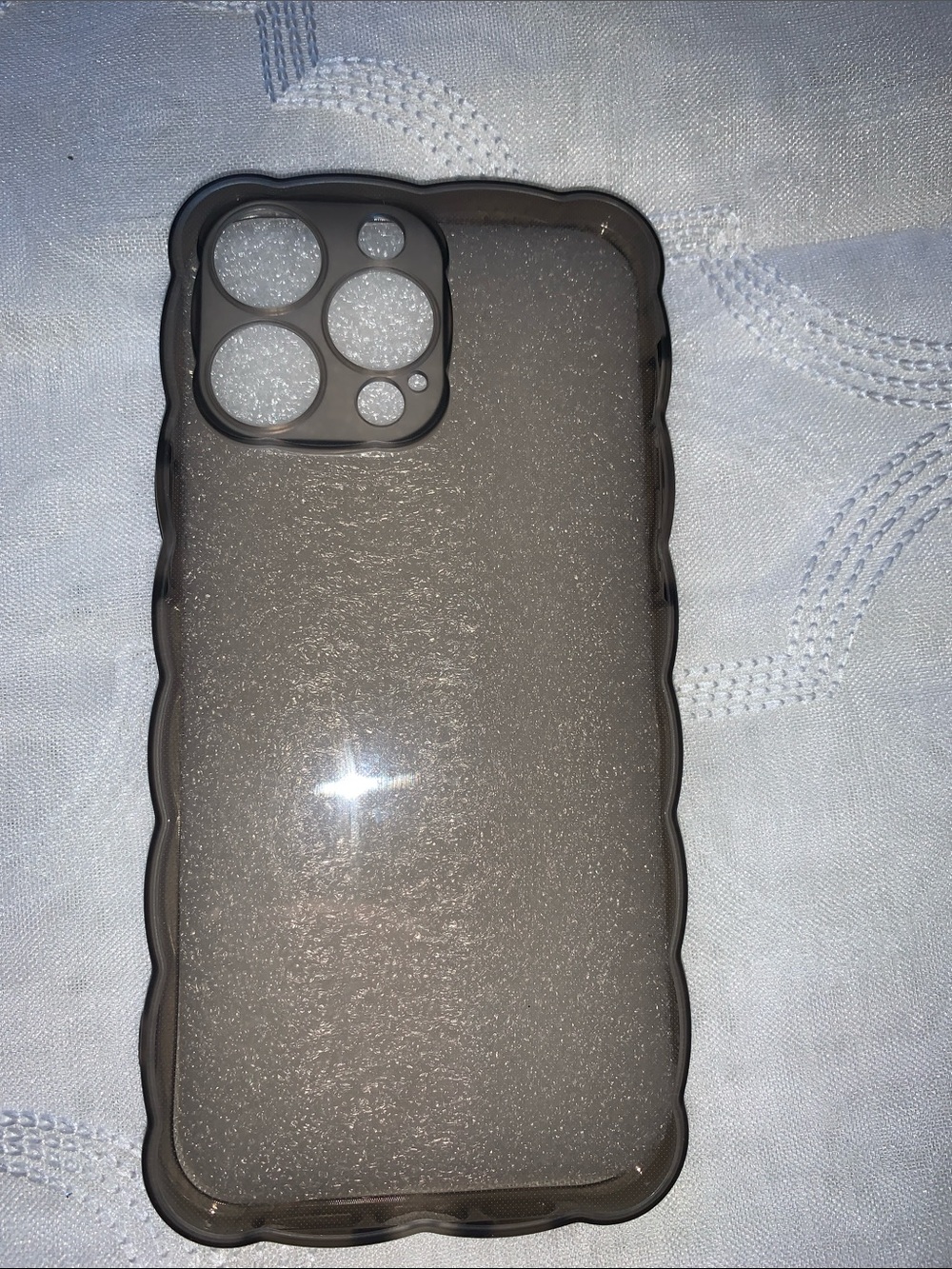 Gray Glitter Protective Phone Case for iPhone 14 Pro Max